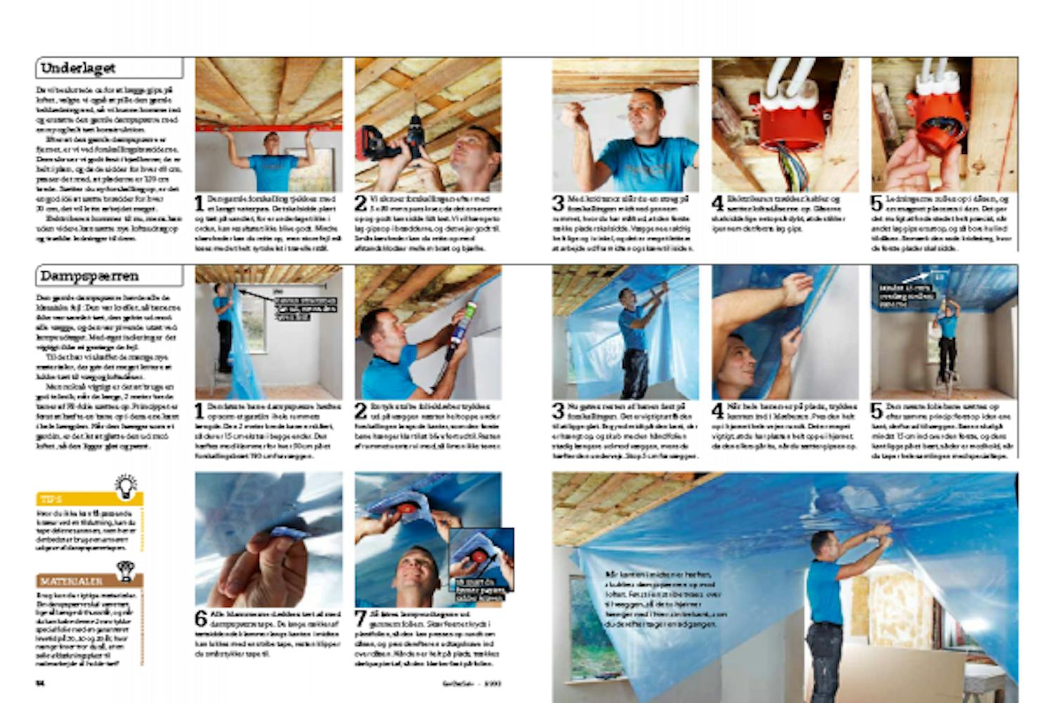 Opbygning af gipsloft Opbygning af gipsloft